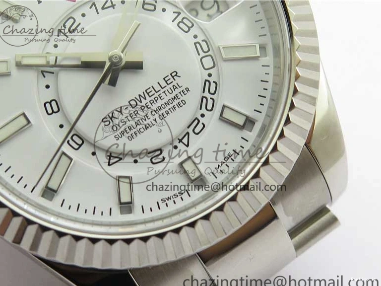1218 Sky-Dweller 326934 SS Noob 1:1 Best Edition White Dial on SS Bracelet Asian 23J to TechFriendly 2880